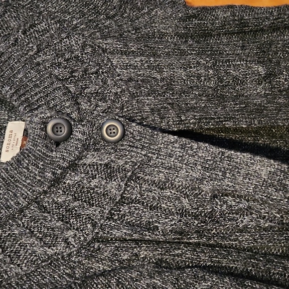 Sonoma 1X Black and Gray Short Sleeve Sweater Cardigan - Picture 4 of 8